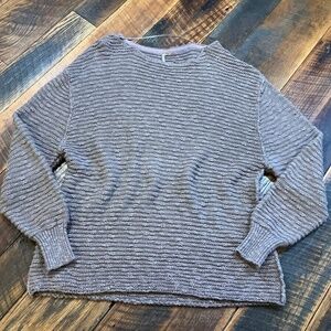 Free People Textured Knit Sweater Taupe Brown Size S